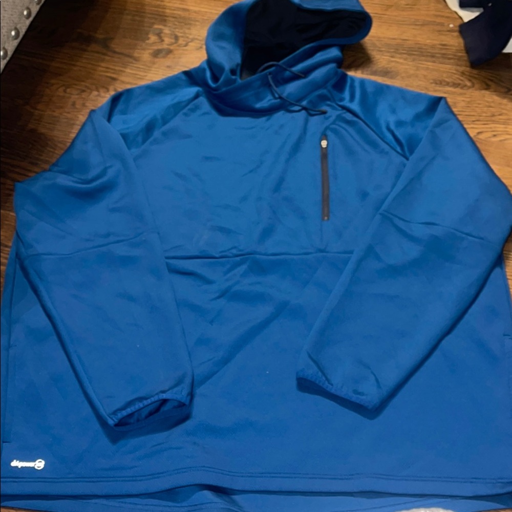 Blue Hooded Sweatshirt with Zip Pocket